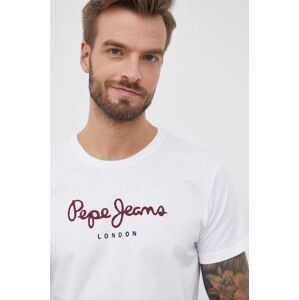 Bavlněné tričko Pepe Jeans Eggo N bílá barva, hladké