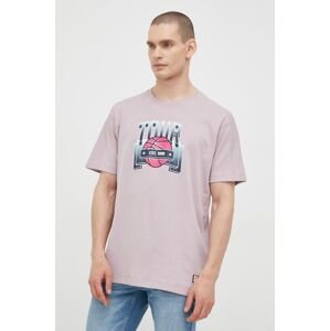 Tričko Jack & Jones fialová barva, s potiskem