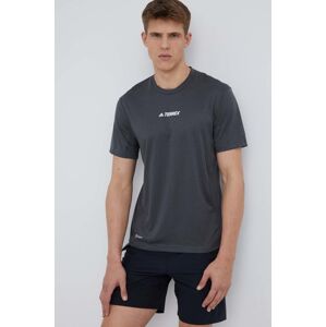 Sportovní tričko adidas TERREX Multi H53382 šedá barva, s potiskem