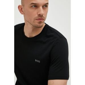 Pyžamové tričko BOSS černá barva, s aplikací