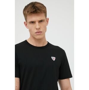 Bavlněné tričko Rossignol černá barva, s aplikací
