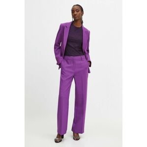Kalhoty Medicine dámské, fialová barva, široké, high waist
