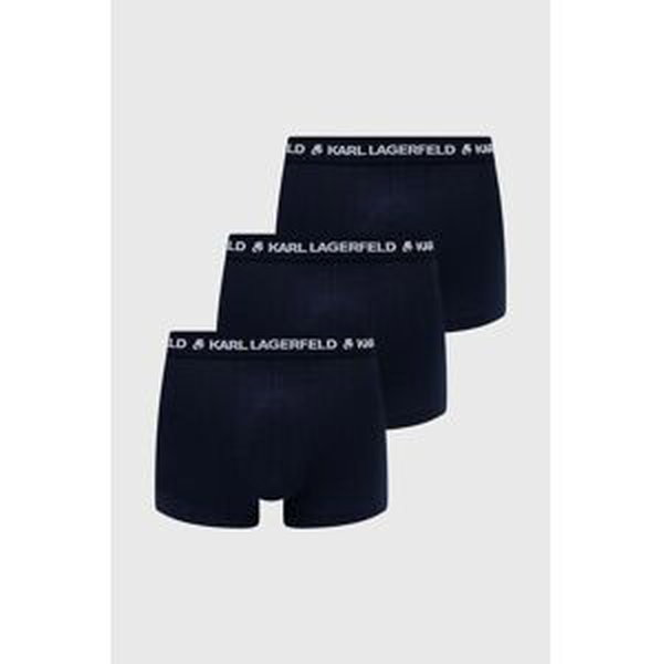 Boxerky Karl Lagerfeld 3-pack pánské, tmavomodrá barva