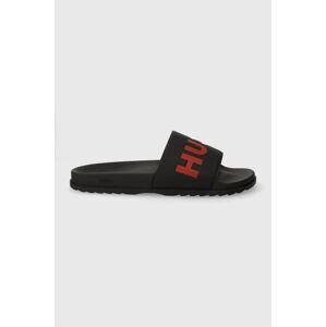 Pantofle HUGO Match pánské, černá barva, 50498352