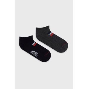 Ponožky Levi's ( 2-pak) pánské, černá barva, 37157.0766-midgreybla