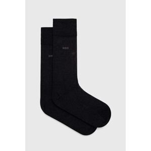 Bavlněné ponožky BOSS šedá barva