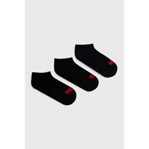 Ponožky Levi's 3-pack černá barva