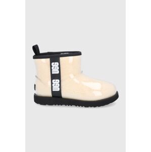 Dětské holínky UGG Classic Clear Mini průhledná barva