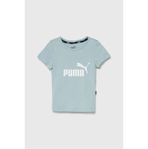 Dětské bavlněné tričko Puma černá barva