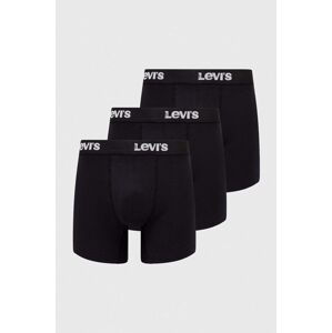 Boxerky Levi's 3-pack pánské, černá barva