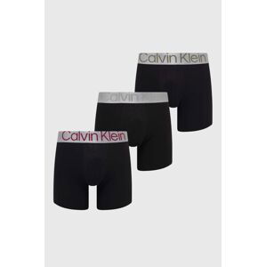 Boxerky Calvin Klein Underwear 3-pack pánské, černá barva