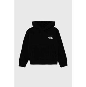 Dětská mikina The North Face B MOUNTAIN LINE HOODIE černá barva, s kapucí, s potiskem