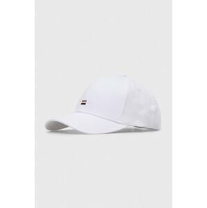 Bavlněná baseballová čepice BOSS bílá barva