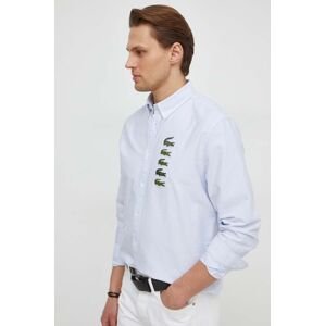 Bavlněná košile Lacoste bílá barva, regular, s límečkem button-down
