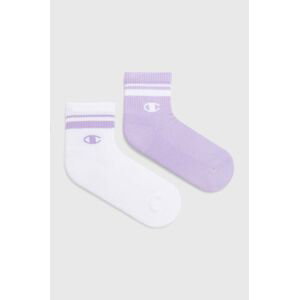 Ponožky Champion 2-pack dámské, fialová barva