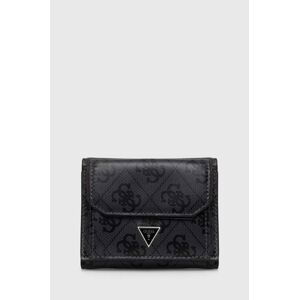 Kožená peněženka Guess černá barva, SMVELE LEA37