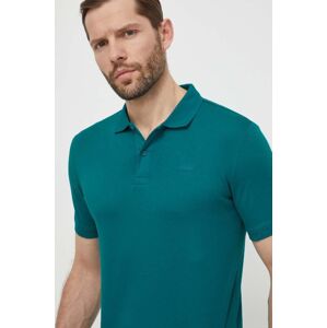 Bavlněné polo tričko Calvin Klein zelená barva