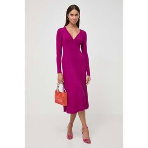 Šaty Pinko fialová barva, midi