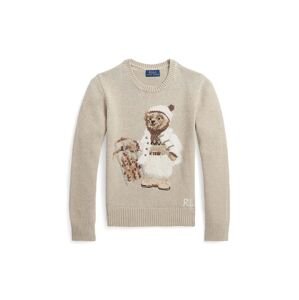Dětský bavlněný svetr Polo Ralph Lauren béžová barva, lehký