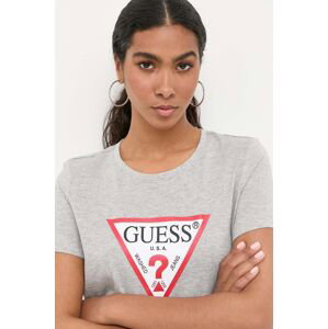 Bavlněné tričko Guess šedá barva, W1YI1B I3Z14