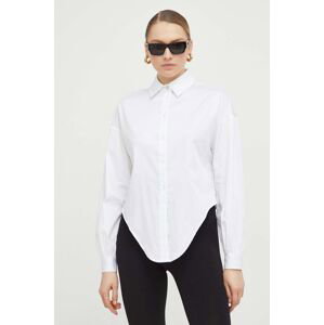 Košile Guess DEA dámská, bílá barva, relaxed, s klasickým límcem, W4RH59 WE2Q0
