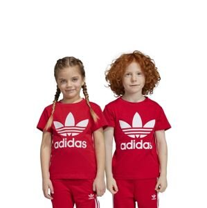 Dětské bavlněné tričko adidas Originals TREFOIL červená barva, s potiskem