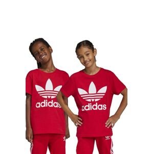 Bavlněné tričko adidas Originals TREFOIL červená barva, s potiskem