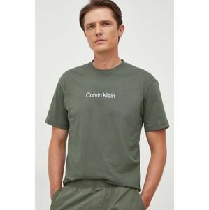 Bavlněné tričko Calvin Klein zelená barva