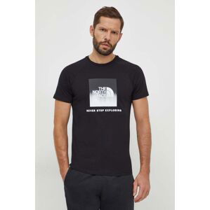 Bavlněné tričko The North Face černá barva, s potiskem