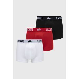 Boxerky Lacoste 3-pack pánské, červená barva