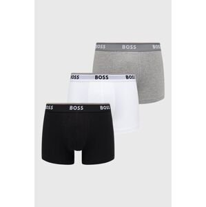 Boxerky BOSS 3 - Pack pánské, bílá barva