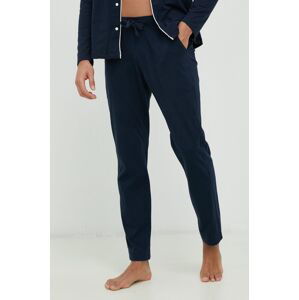 Bavlněné pyžamové kalhoty Abercrombie & Fitch tmavomodrá barva