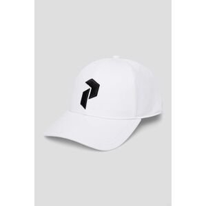 Bavlněná baseballová čepice Peak Performance bílá barva, s aplikací