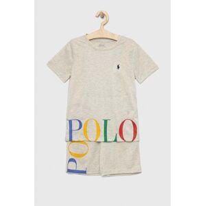 Dětské pyžamo Polo Ralph Lauren béžová barva, s potiskem