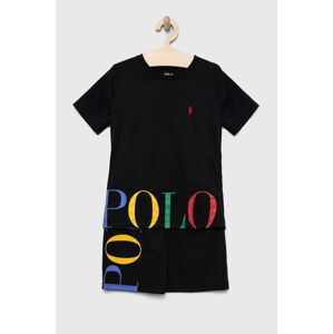 Dětské pyžamo Polo Ralph Lauren černá barva, s potiskem