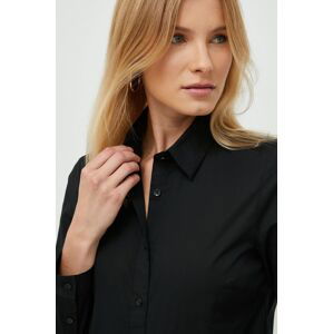 Košile Sisley dámská, černá barva, regular, s klasickým límcem