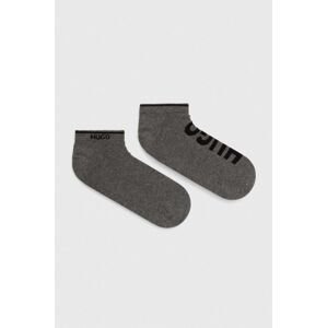 Ponožky HUGO 2-pack pánské, šedá barva, 50468102