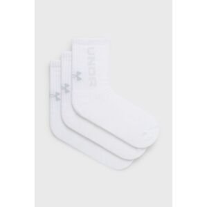 Ponožky Under Armour 3-pack bílá barva, 1373084