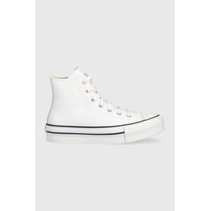 Dětské kožené kecky Converse Chuck Taylor All Star Eva Lift bílá barva