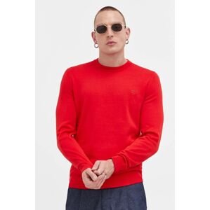 Bavlněný svetr HUGO červená barva, lehký