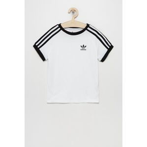 Dětské bavlněné tričko adidas Originals bílá barva, s aplikací