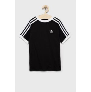 Dětské tričko adidas Originals černá barva, s aplikací