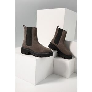 Semišové kotníkové boty Answear Lab dámské, černá barva, na platformě