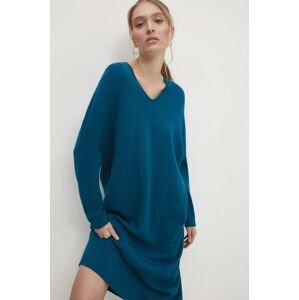Šaty Answear Lab tyrkysová barva, mini, oversize