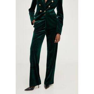 Kalhoty Answear Lab dámské, zelená barva, jednoduché, high waist