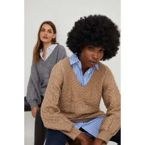 Vlněný svetr Answear Lab dámský, hnědá barva, hřejivý