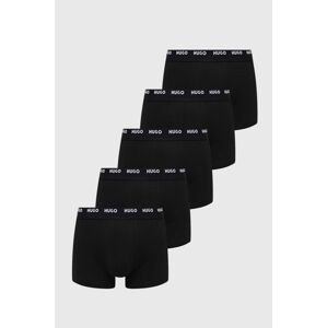 Boxerky HUGO 5-pack pánské, černá barva