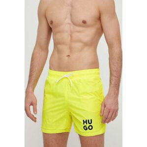 Plavkové šortky HUGO žlutá barva