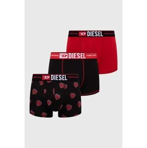 Boxerky Diesel 3-pack pánské, červená barva
