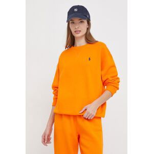 Mikina Polo Ralph Lauren dámská, oranžová barva, hladká, 211943006